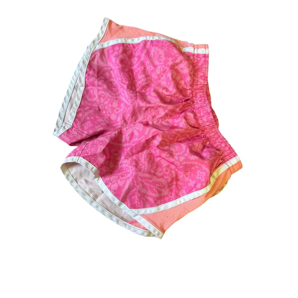 NIKE GIRLS dri-fit running shorts pink white  LARGE GYM RUN